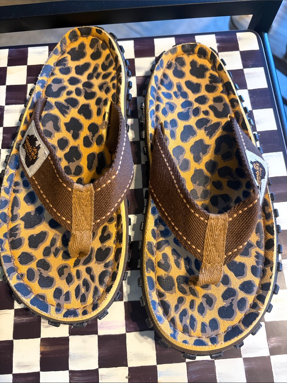Leopard Print Brown Flip Flop Sandals - Women's Casual Summer Footwear